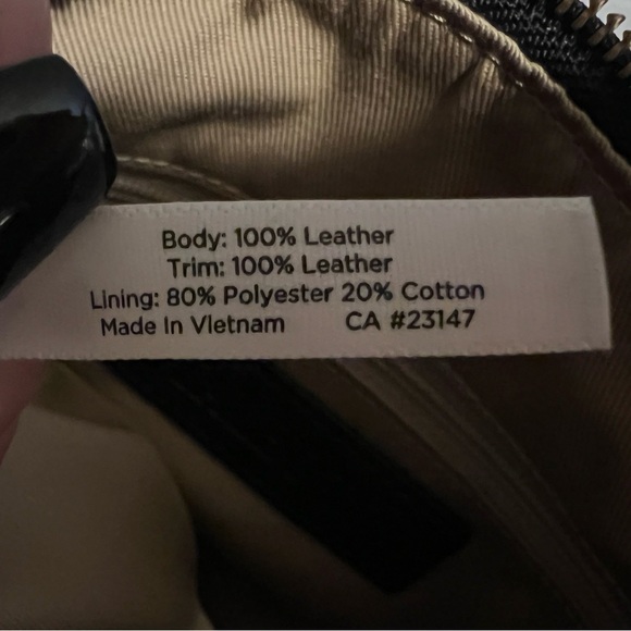 Talbots leopard print calf hair and black pebbled leather bucket bag - Picture 9 of 12